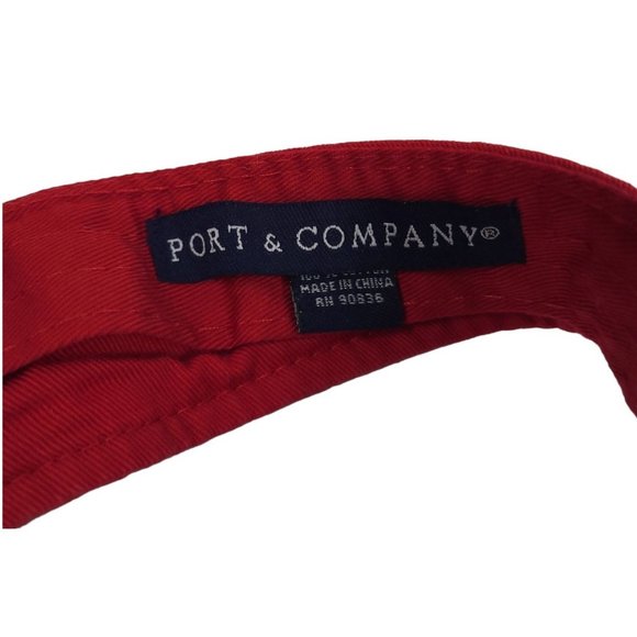 Port And Co TC Monogram Initials Strapback Visor Tennis Golf Hat Red - Picture 11 of 11